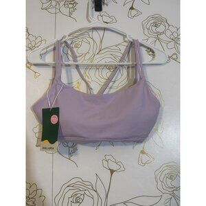 Halara Sports Bra Size XS Extra Small Purple Padded Criss Cross Back NWT